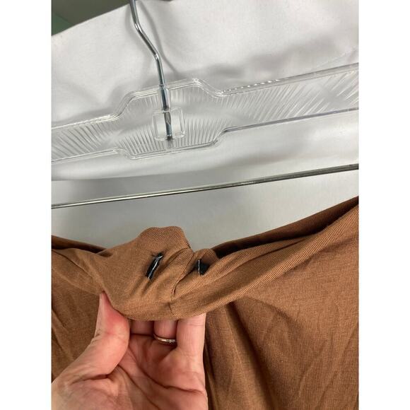 NAKED WARDROBE High Waist Bodycon Maxi Skirt Brown Size Small - Picture 4 of 6